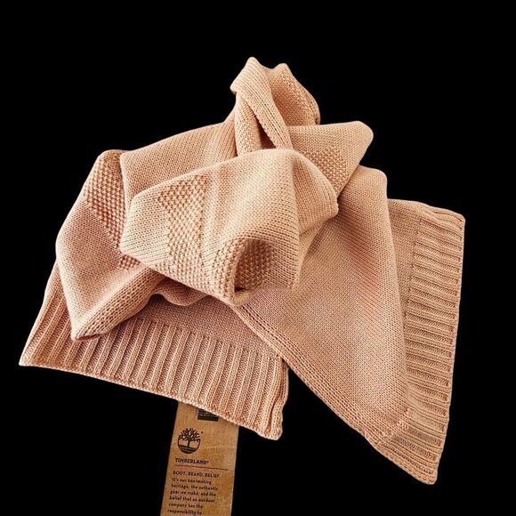 Timberland Signature Knit Scarf Pink Acrylic Rectangular Unisex 70" X 10" NWT - Picture 1 of 7